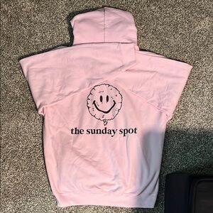 Gildan Pink Hoodie with Text Graphic
